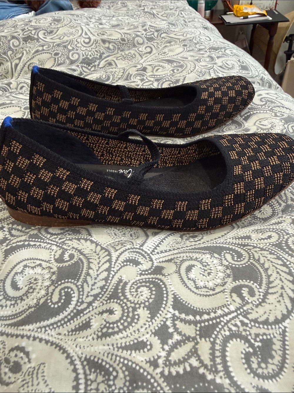 Rothy's size 7.5 Woven Check Ballet Flats in Black and Brown - nw/out tags - Picture 6 of 7